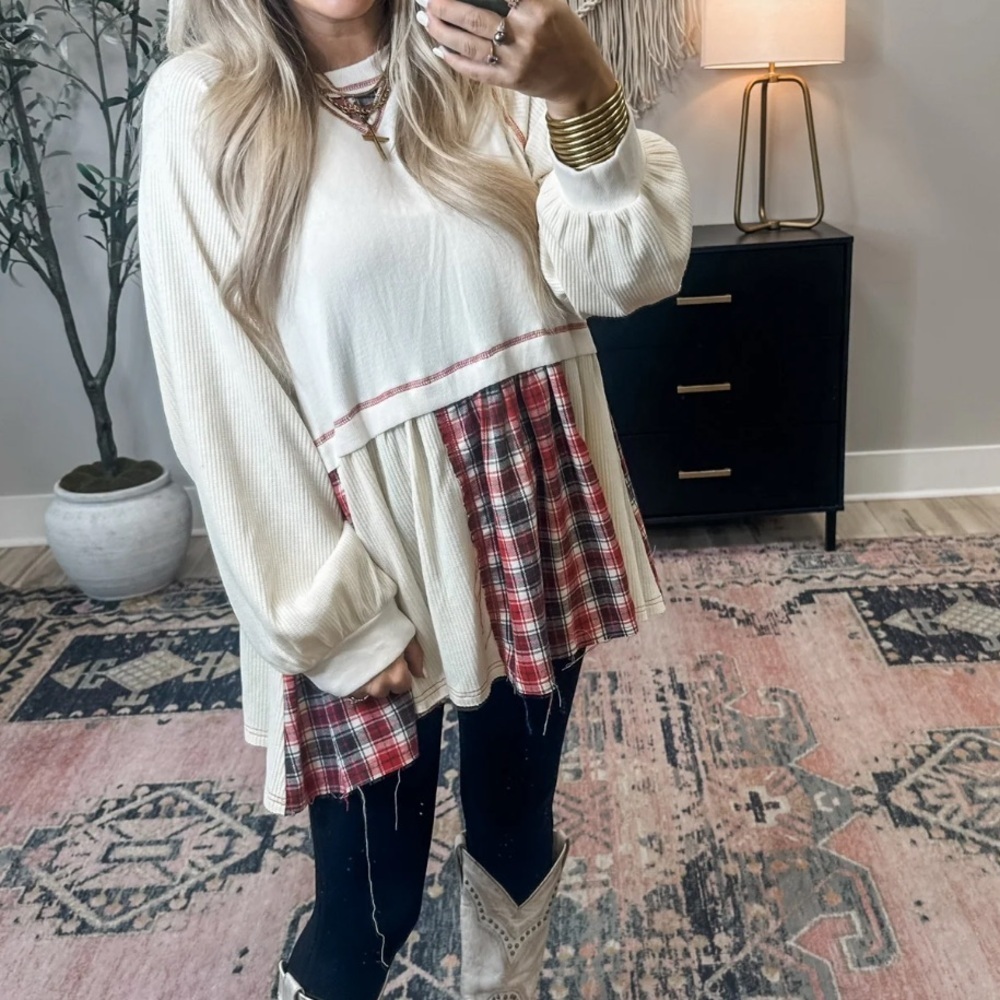 Plaid Patchwork Sweater - Picture 4 of 6